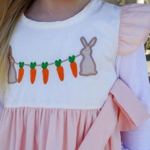 Gorgeous Embroidered Bunny Flutter Sleeve Dress